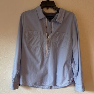 Tommy Hilfiger Sky Blue Zip-Up Shirt